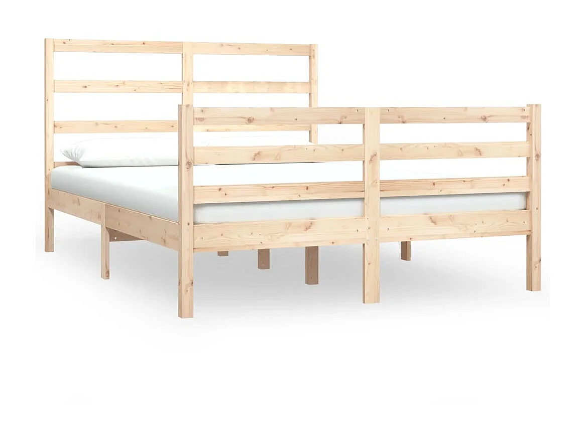 Lit-135x190 cm bois de pin massif double EGGB92019