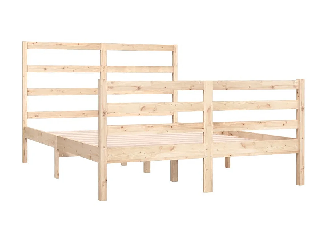 Lit-135x190 cm bois de pin massif double EGGB92019