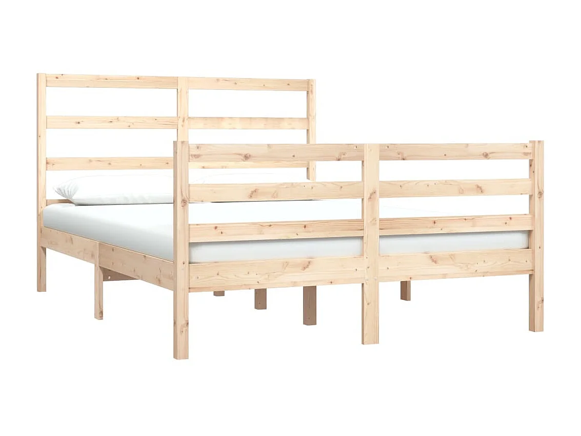 Lit-135x190 cm bois de pin massif double EGGB92019
