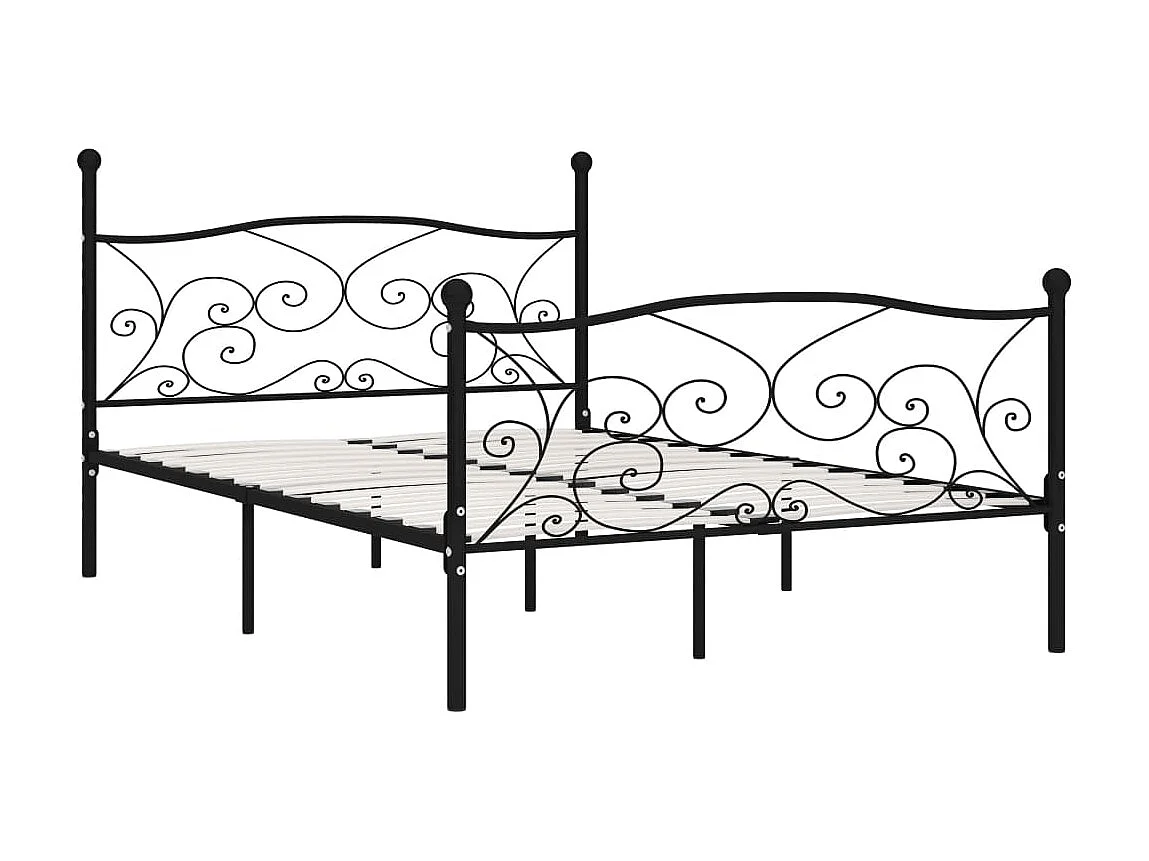 Cama 180x200 cm con somier metal negro ES44849