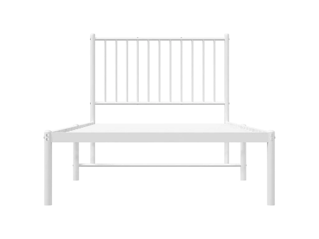 Lit-90x190 cm métal avec tête de lit blanc EGGB68601