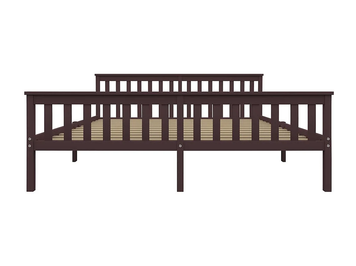 Lit-180x200 cm Marron foncéé Bois de pin massif EGGB47179