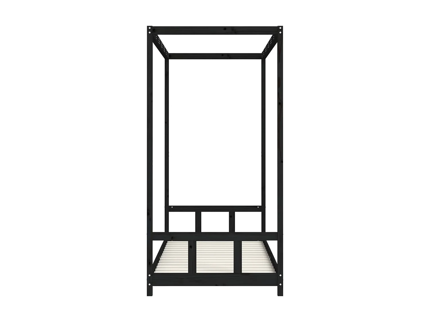 Kinderbedframe 90x200 cm massief grenenhout zwart NL86562