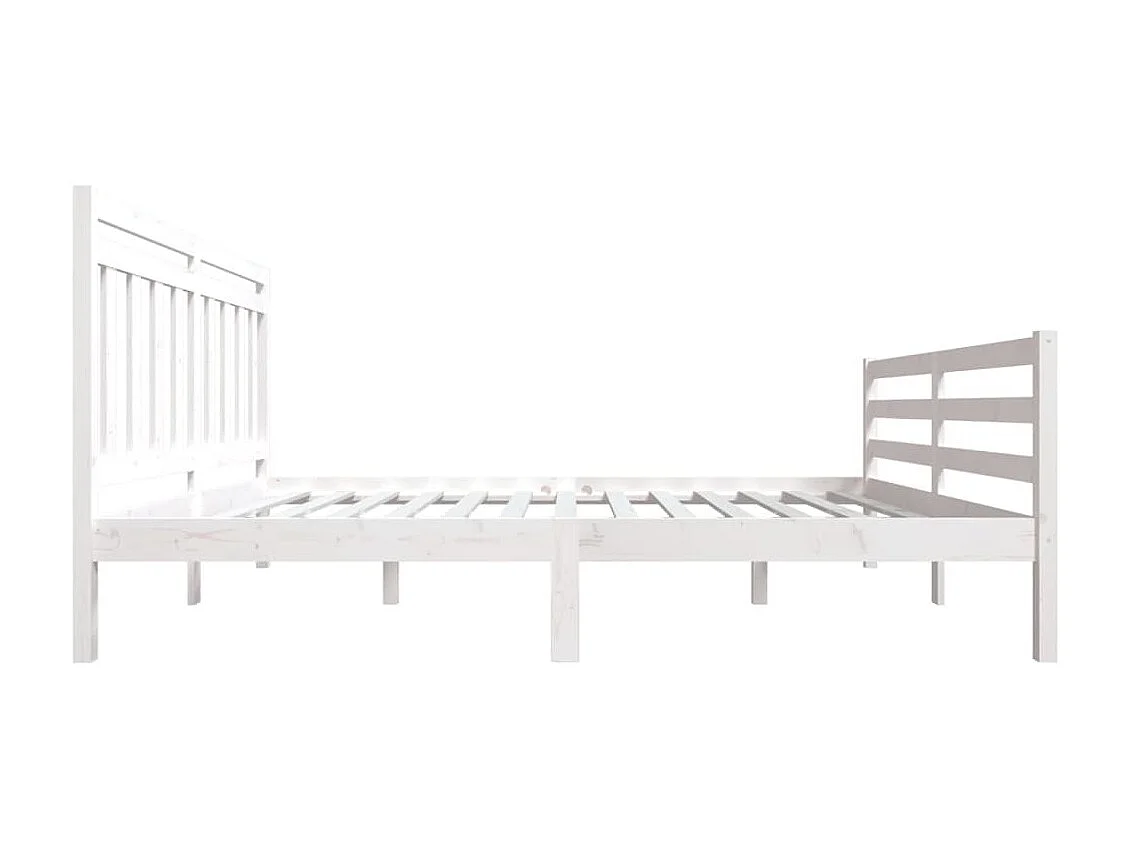 Lit-150x200 cm Blanc Bois massif Très grand EGGB86943