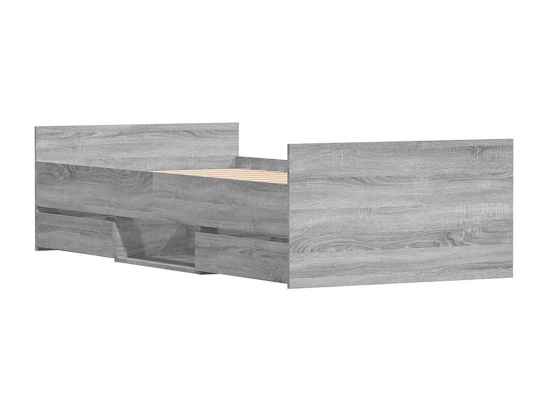 Bedframe met hoofd- en voeteneinde grijs sonoma 90x200 cm NL49231