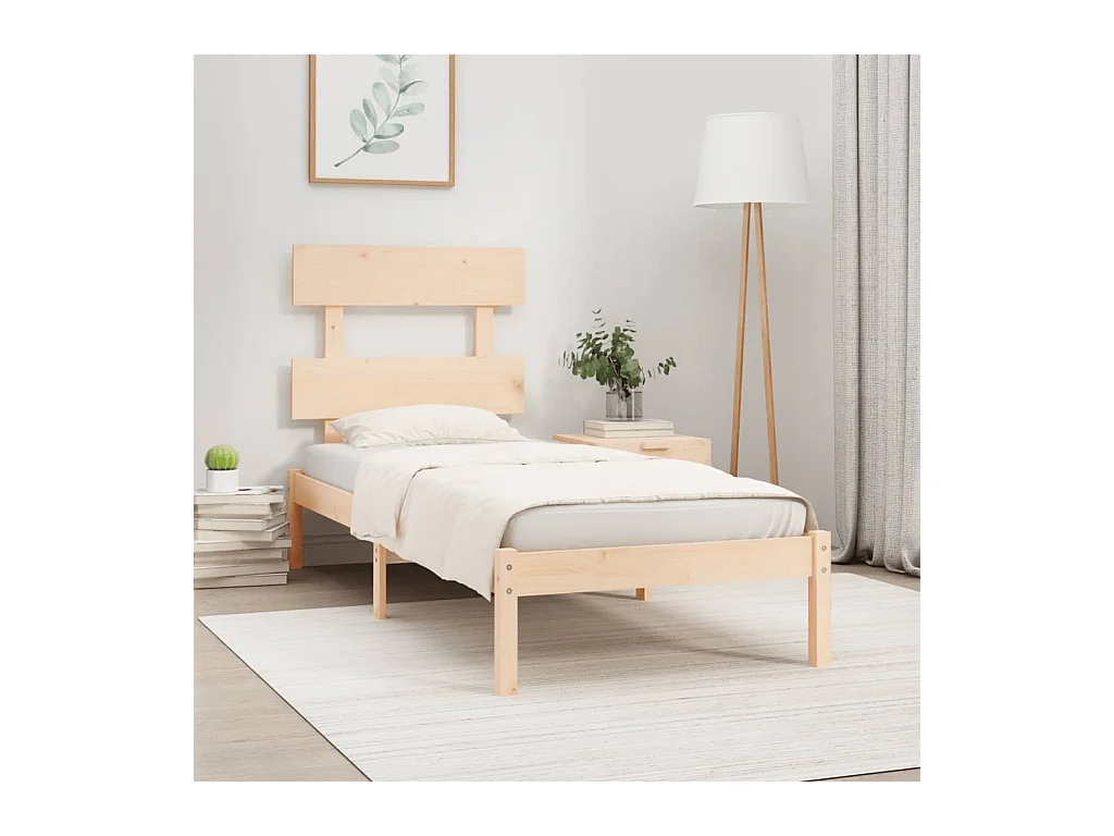Lit-90x200 cm Bois massif EGGB18203