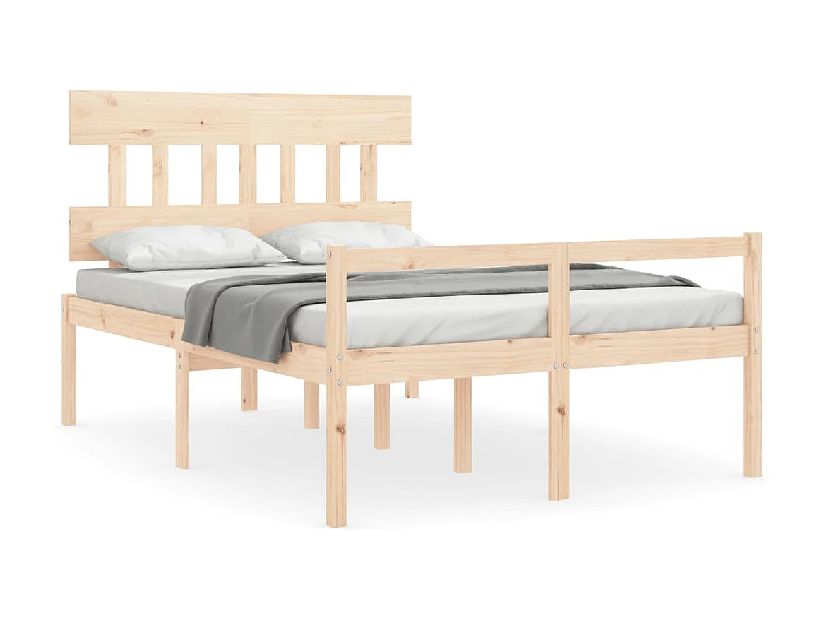 Cama 140x190 cm para personas mayores con cabecero madera maciza ES51915