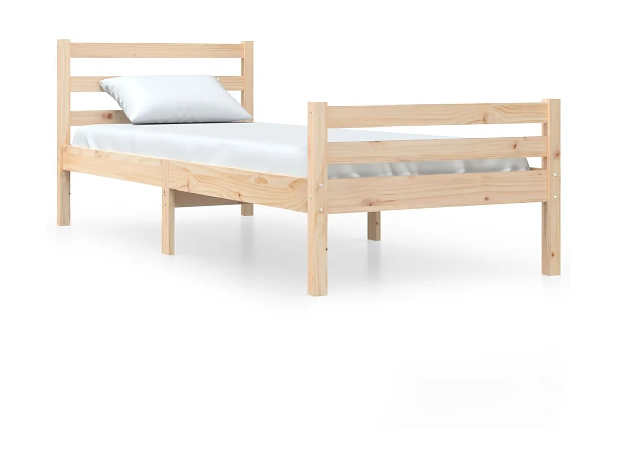 Lit-90x200 cm Bois massif EGGB91147
