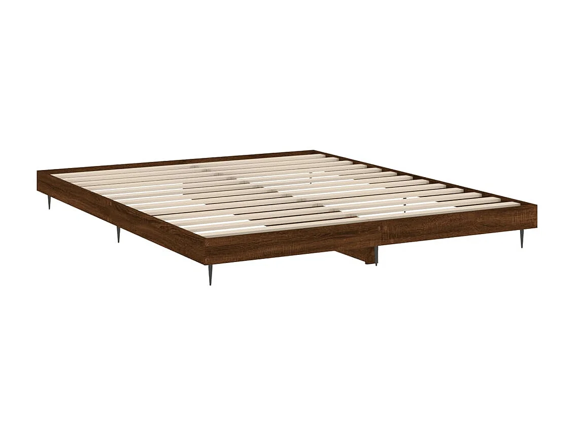 Cama 200x200 cm madera de ingeniería marrón roble ES76538