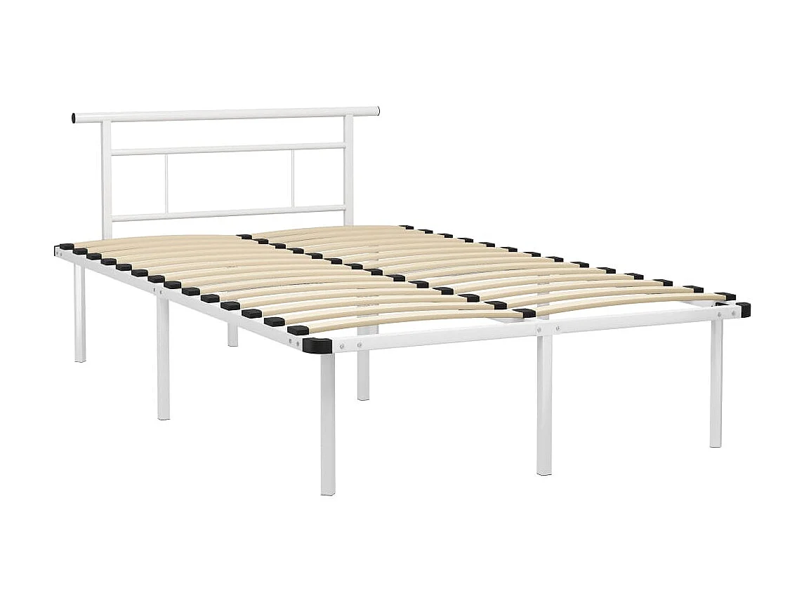 Lit-120x200 cm Blanc Métal EGGB41218