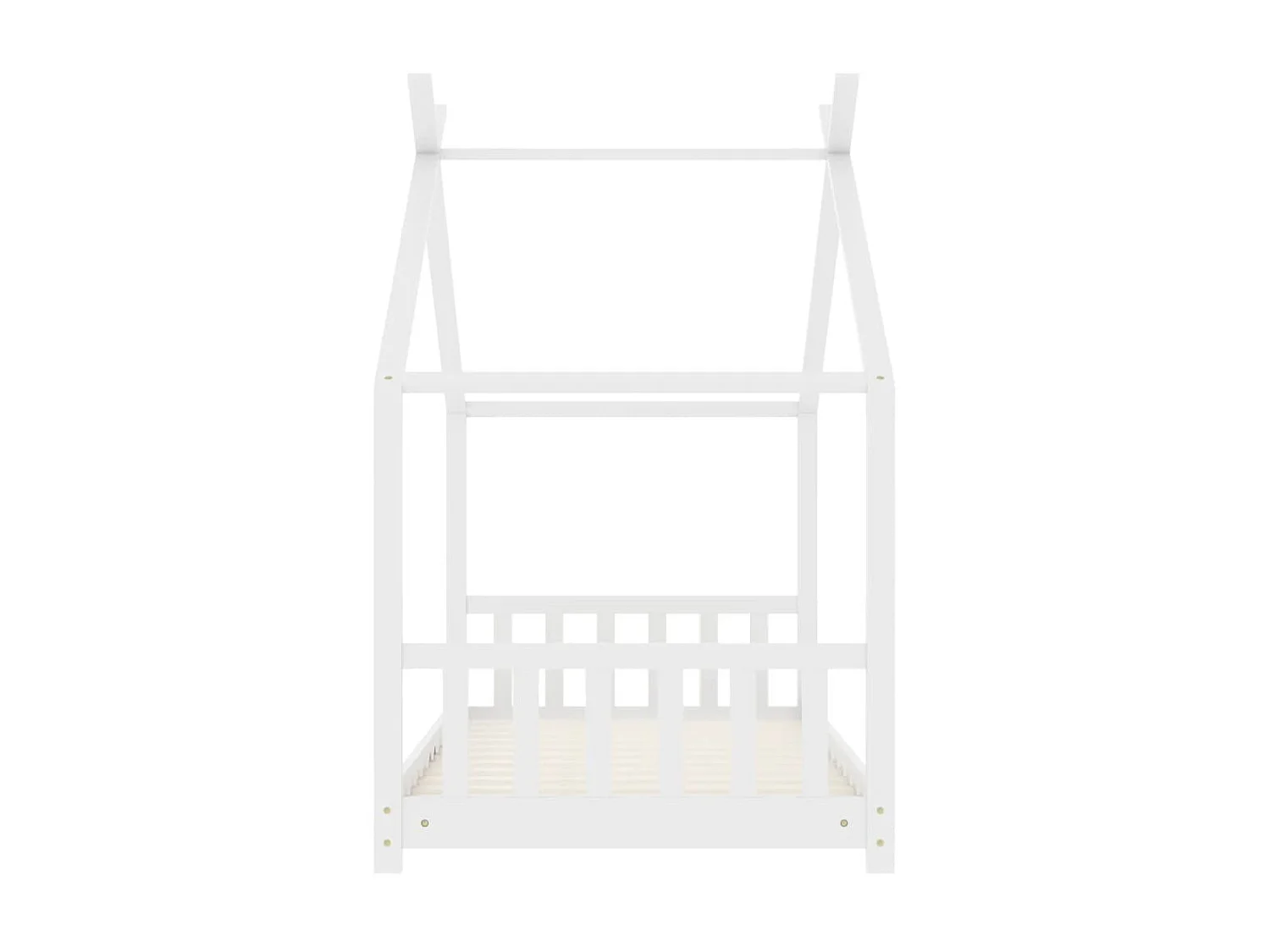 Lit-80x160 cm d'enfant Blanc Bois de pin massif EGGB97171