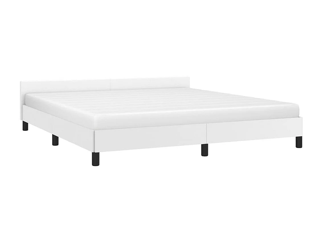 Bedframe met hoofdbord kunstleer wit 160x200 cm NL49454
