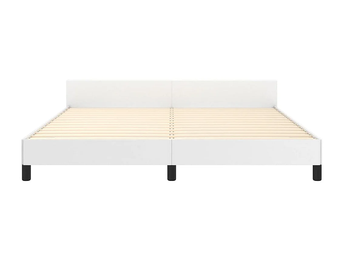 Bedframe met hoofdbord kunstleer wit 160x200 cm NL49454