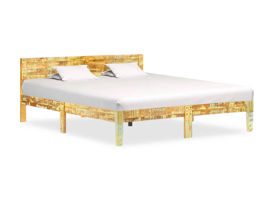 Lit-180x200 cm Bois de récupération massif EGGB29099