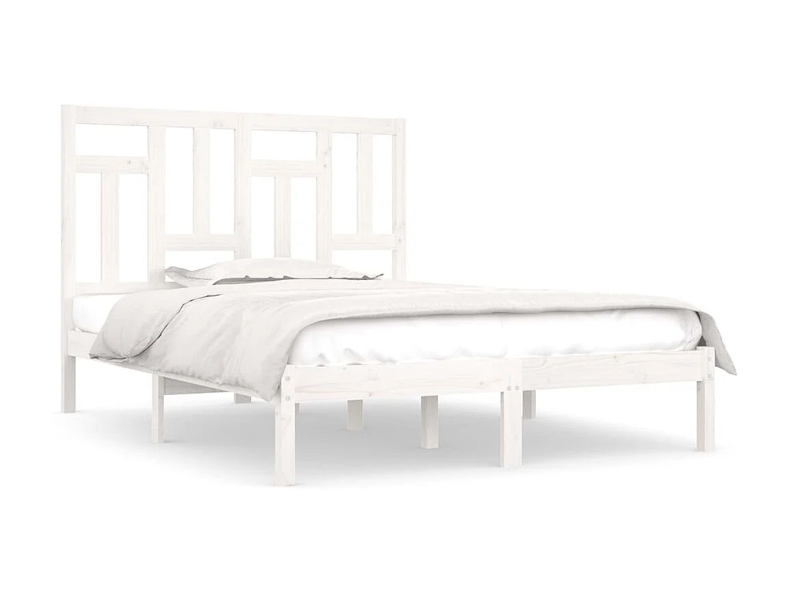 Cama 120x200 cm pinho maciço branco PT828935