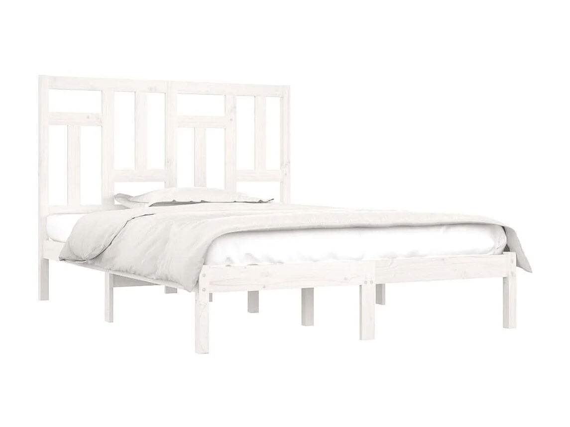Cama 120x200 cm pinho maciço branco PT828935