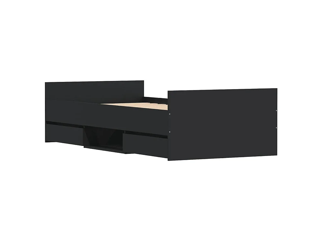 Bedframe met hoofd- en voeteneinde zwart 90x190 cm NL64998