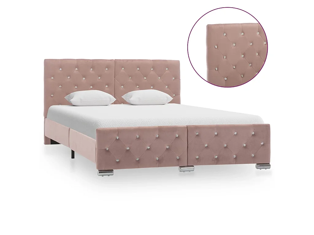 Lit-140x200 cm Rose Velours EGGB39418
