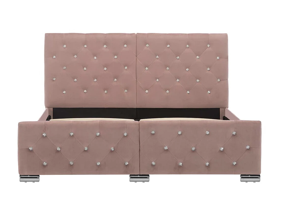 Bedframe fluweel roze 140x200 cm NL55745