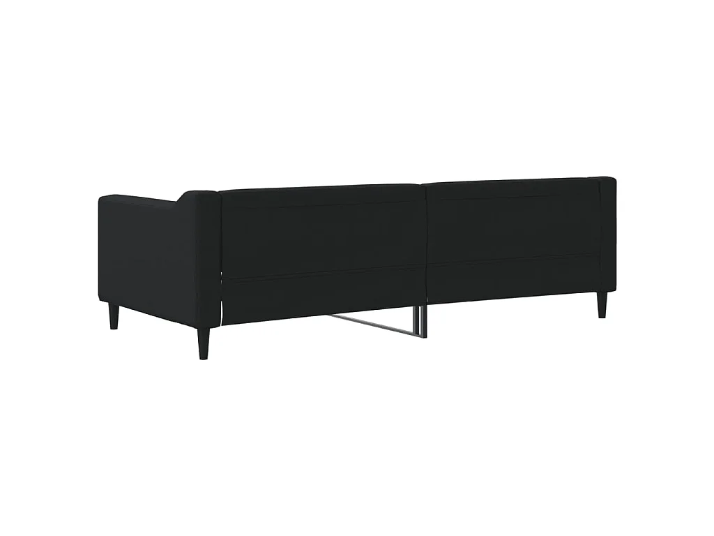 Cama de solteiro 90x200 cm tecido preto PT994795