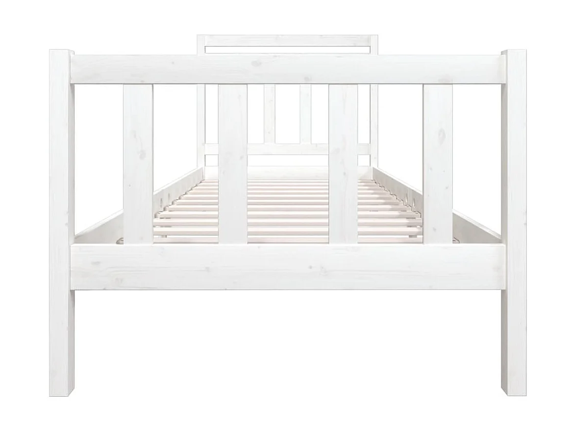 Cama 90x190 cm individual de madera maciza blanco ES75891