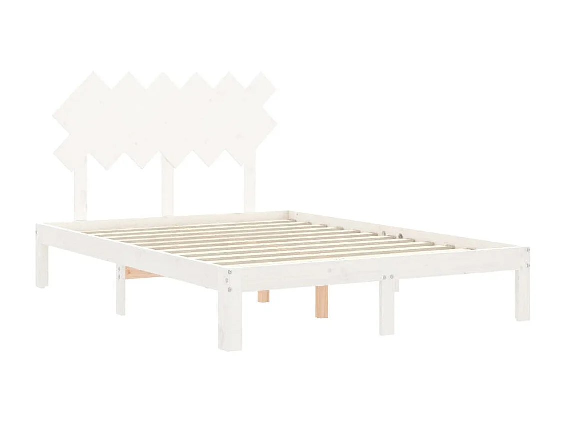 Lit-120x190 cm avec tête de lit blanc petit double bois massif EGGB82142