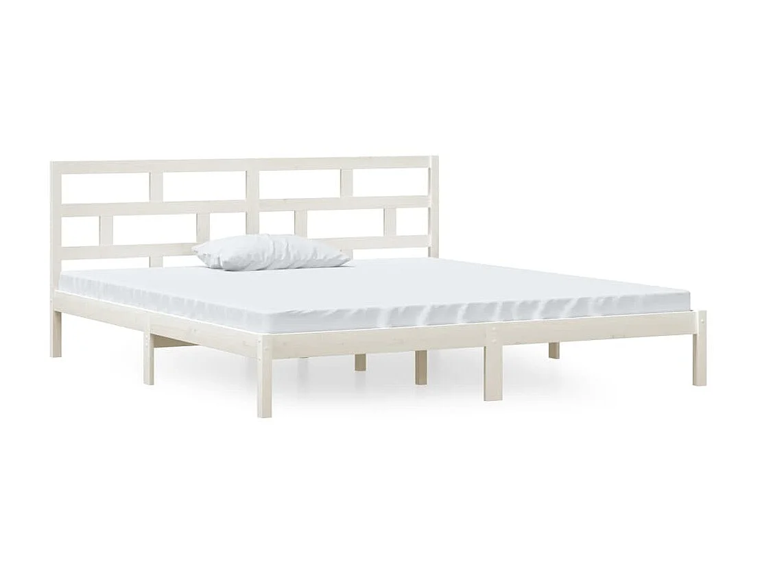 Bedframe massief grenenhout wit 140x190 cm NL42476