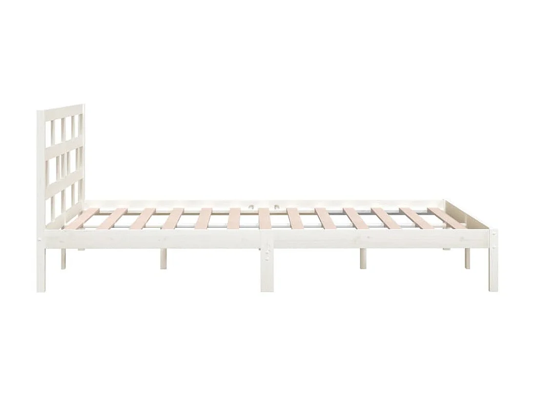 Bedframe massief grenenhout wit 140x190 cm NL42476