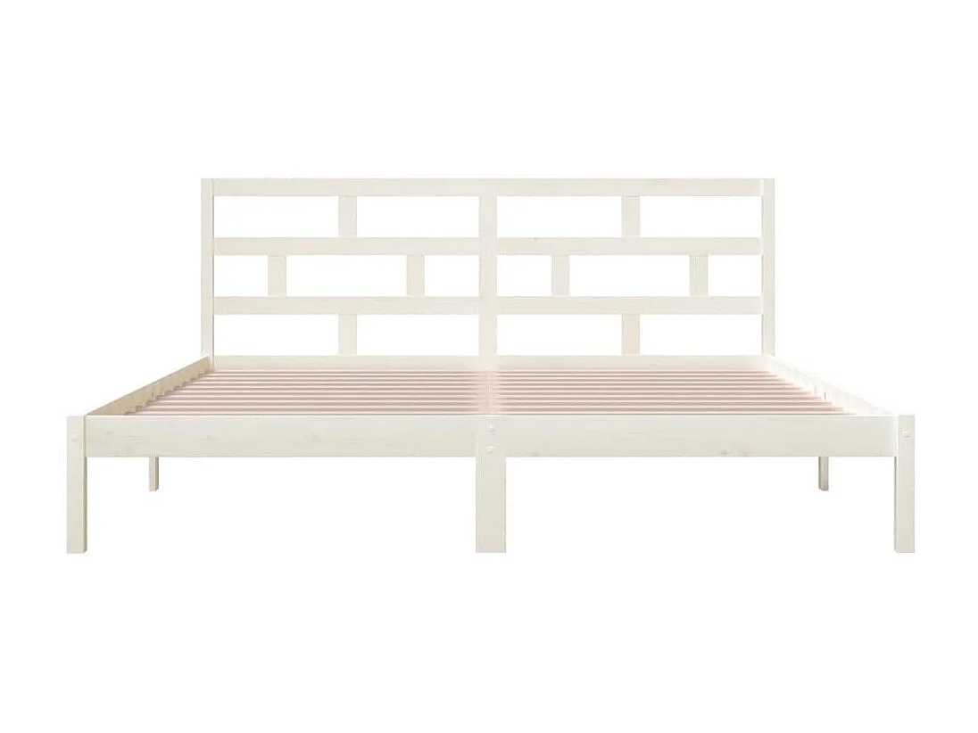 Lit-140x190 cm Blanc Bois de pin massif EGGB32289