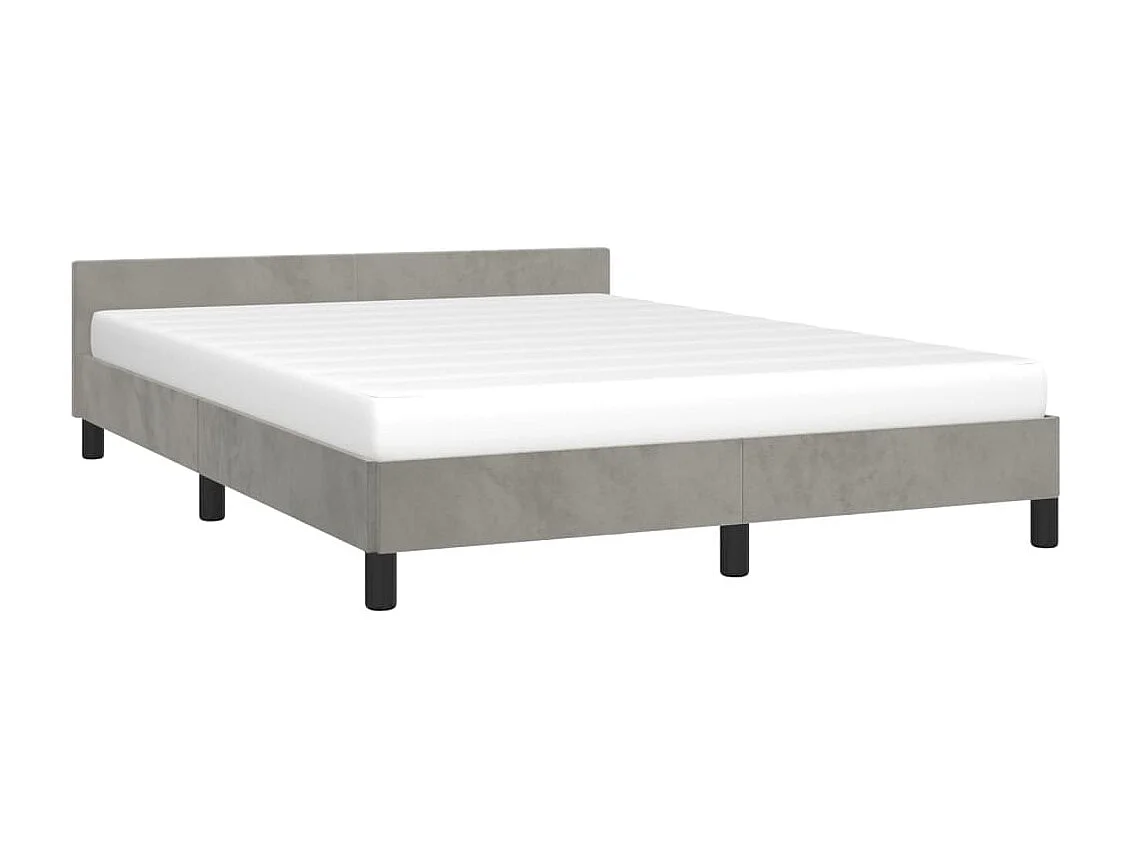 Bedframe met hoofdeinde fluweel lichtgrijs 140x190 cm NL93647