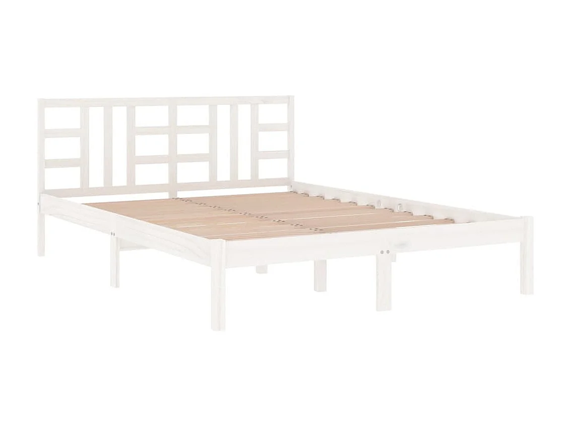 Lit-120x190 cm Blanc Bois massif Petit Double EGGB49426