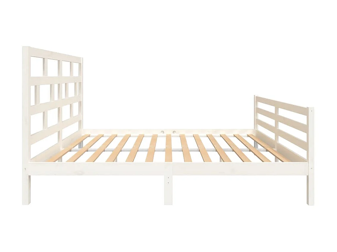 Lit-160x200 cm Blanc Bois de pin massif EGGB61693