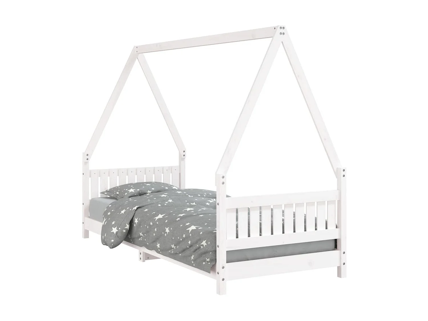 Cama infantil 80x200 cm pinho maciço branco PT773705