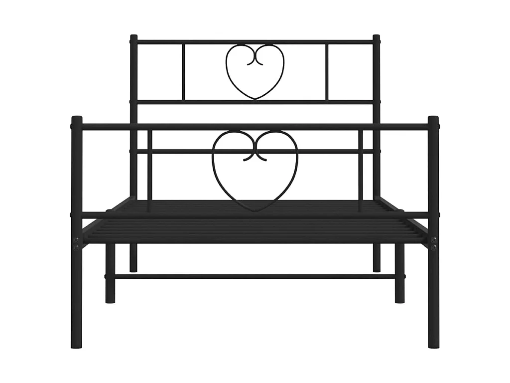 Cama com cabeceira e pés 75x190 cm metal preto PT345450