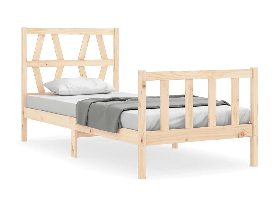 Lit-90x200 cm avec tête de lit bois massif EGGB54175