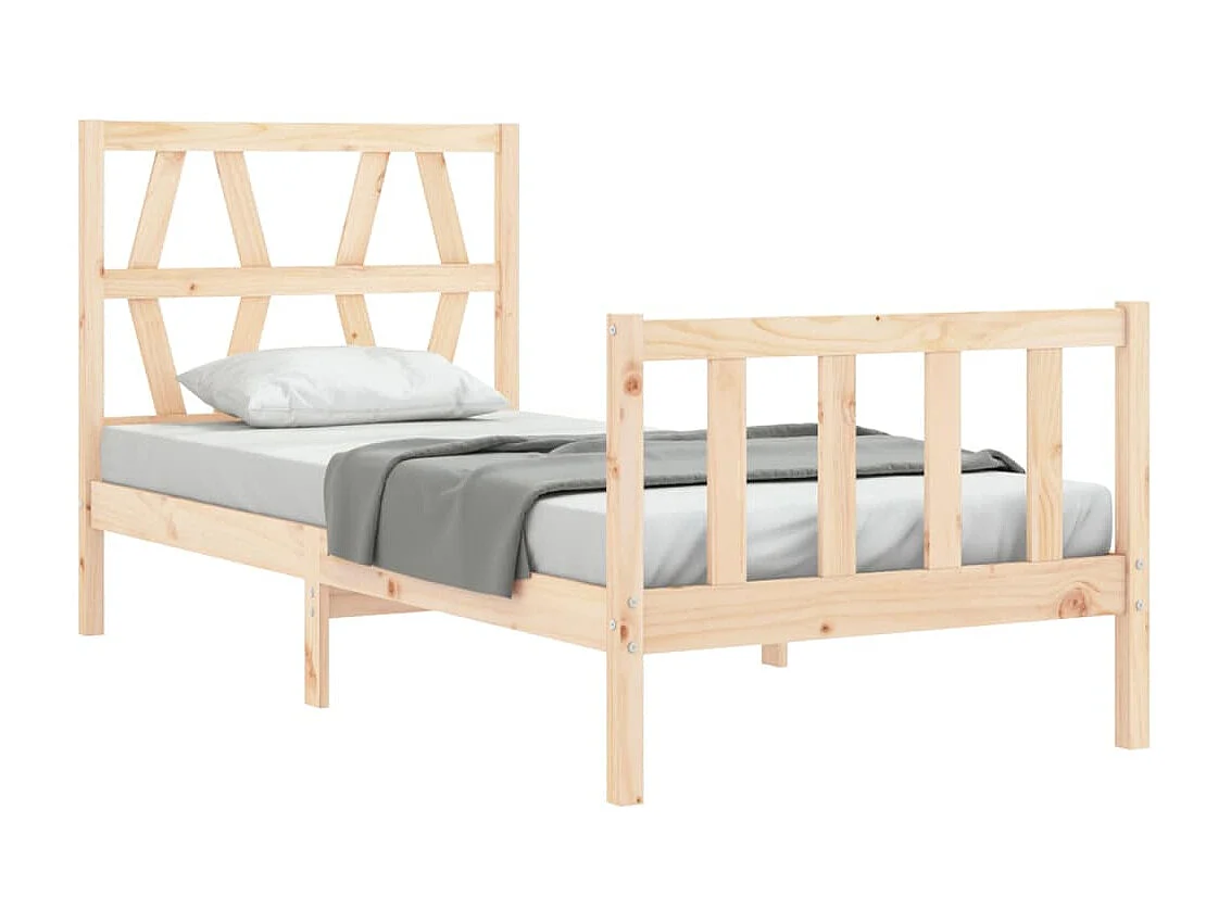 Lit-90x200 cm avec tête de lit bois massif EGGB54175