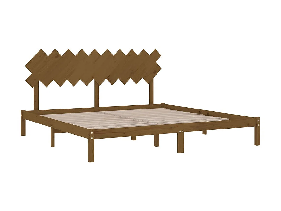 Lit-200x200 cm Marron miel Bois massif EGGB54069