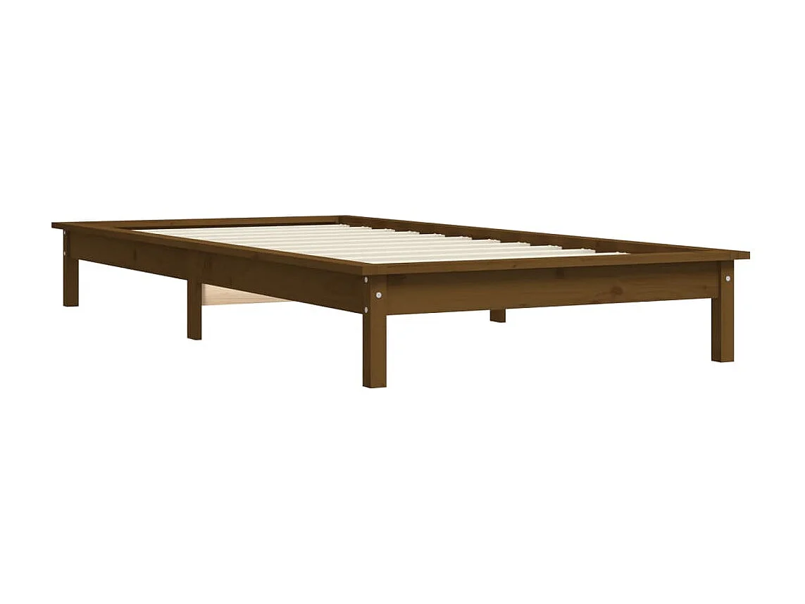 Lit-90x200 cm Marron miel Bois de pin massif EGGB57978