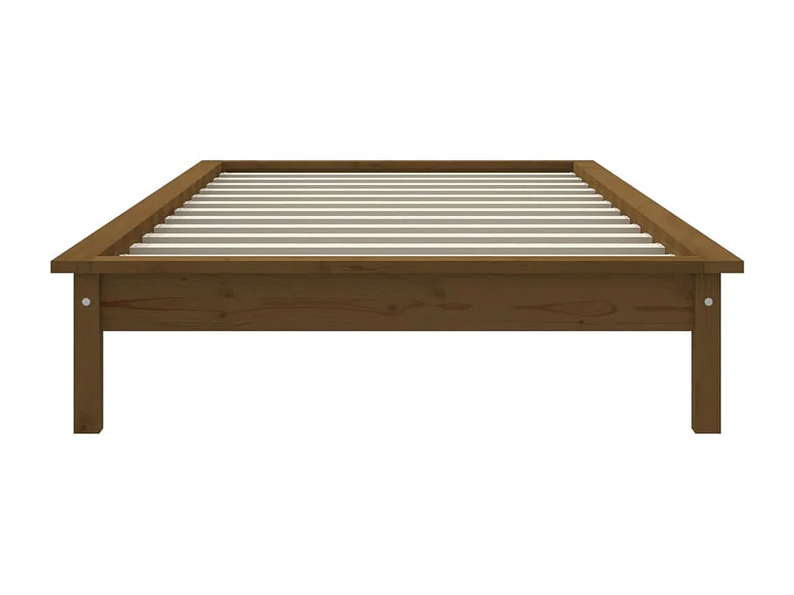 Lit-90x200 cm Marron miel Bois de pin massif EGGB57978
