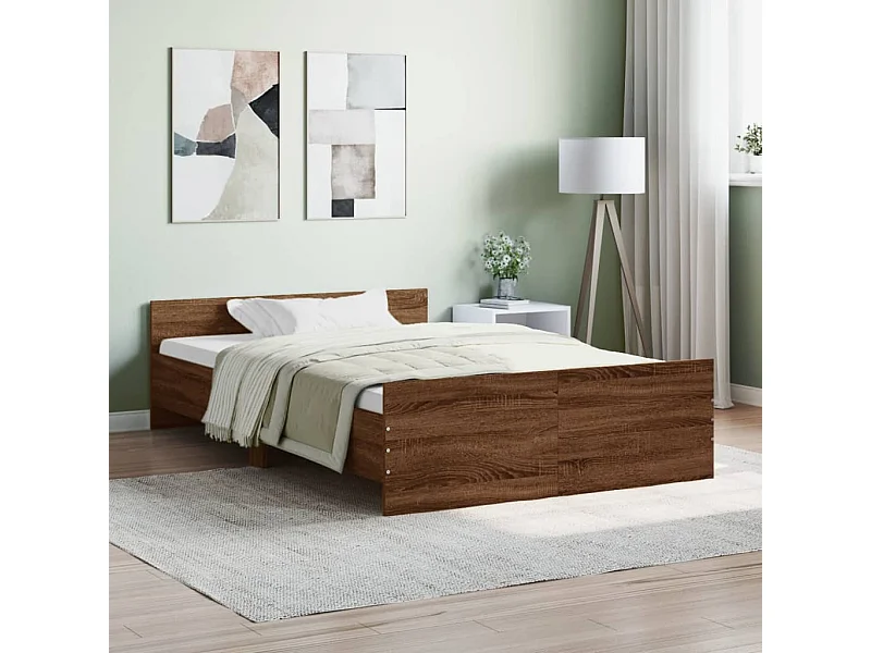 Bedframe hoofd- en voeteneinde bruin eikenkleur 120x200 cm NL78785