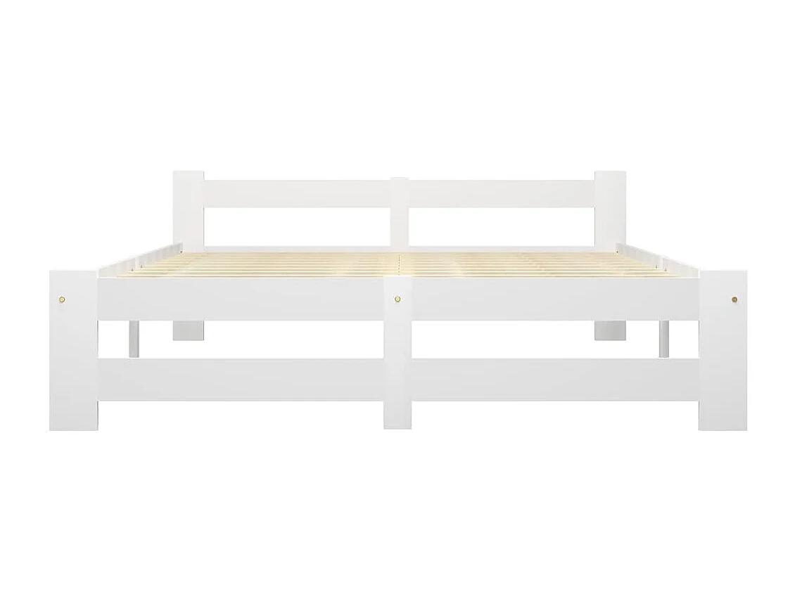 Bedframe massief grenenhout wit 140x200 cm NL59161