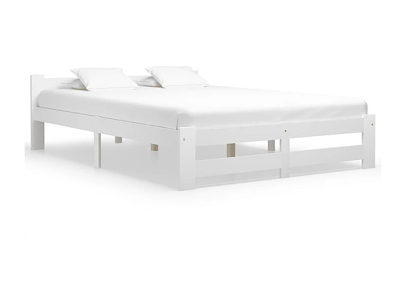 Cama 140x200 cm de madera maciza de pino blanca ES56962