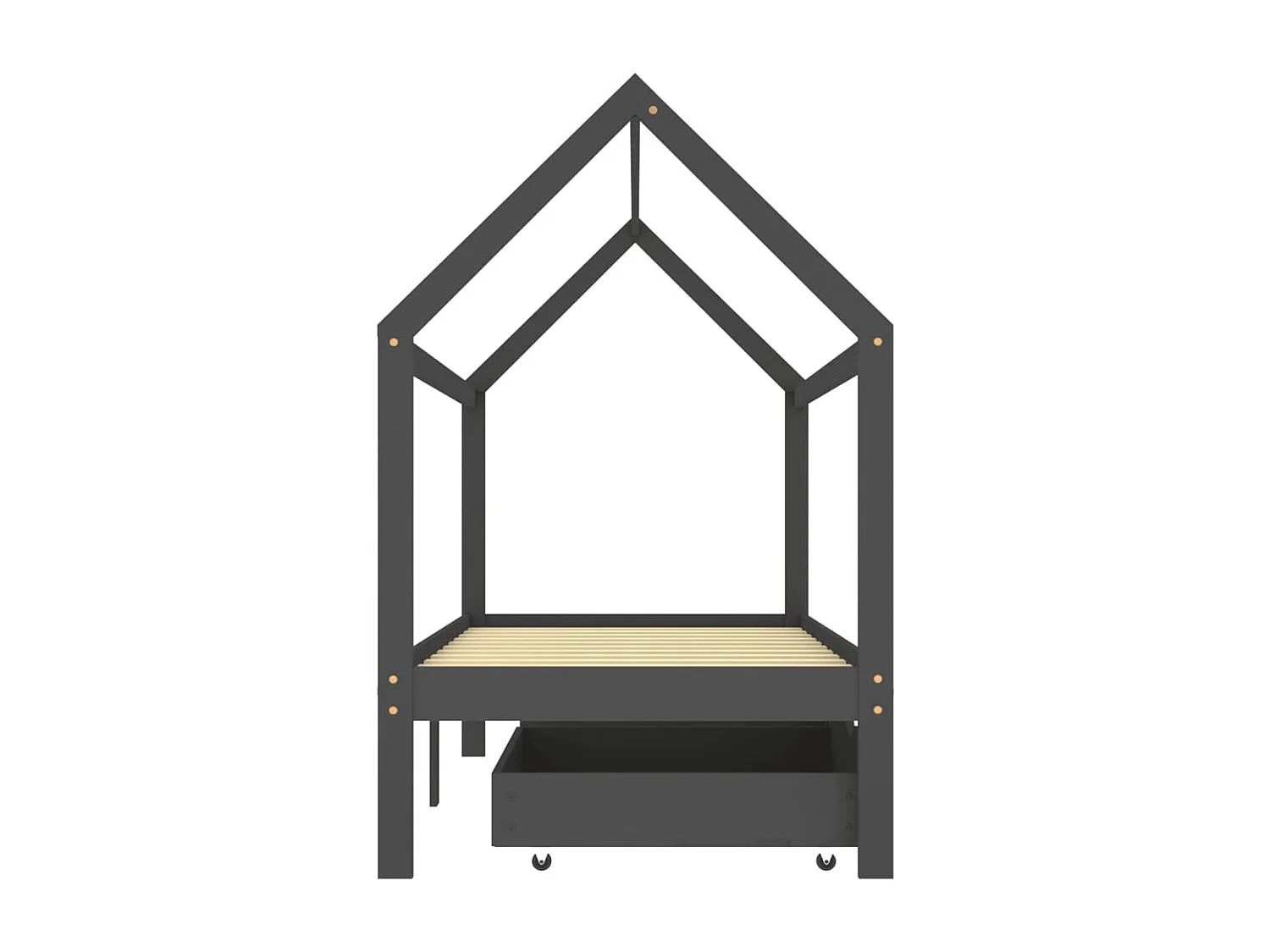 Kinderbedframe met lades grenenhout donkergrijs 90x200 cm NL64188