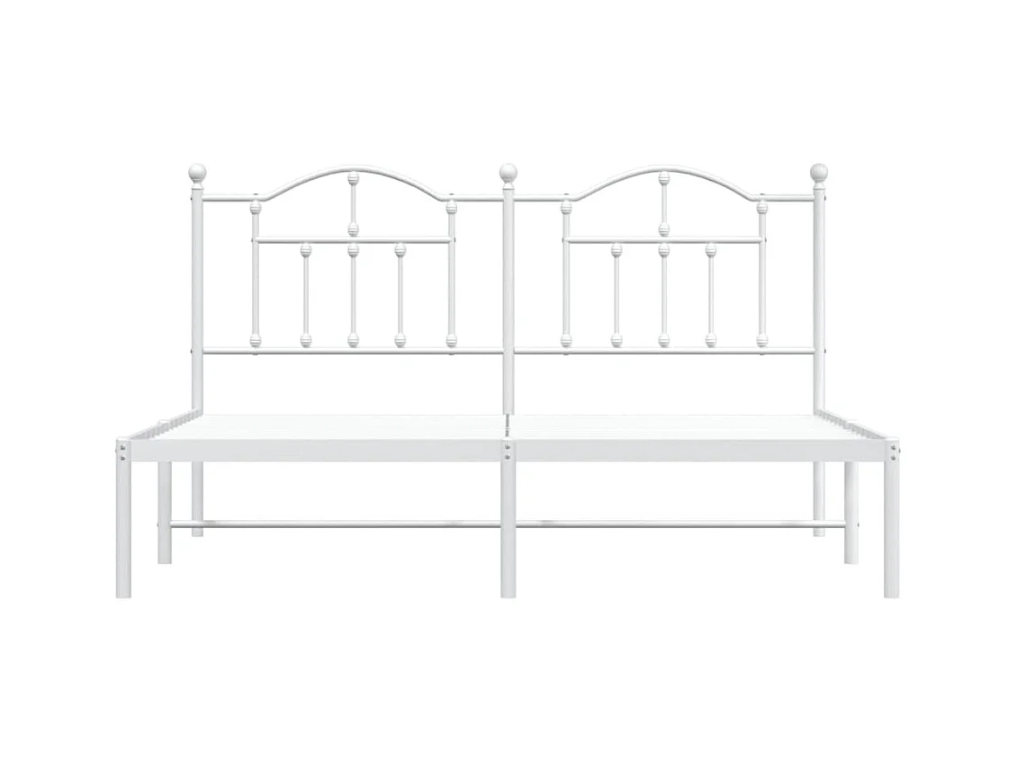 Lit-160x200 cm métal avec tête de lit blanc EGGB54937