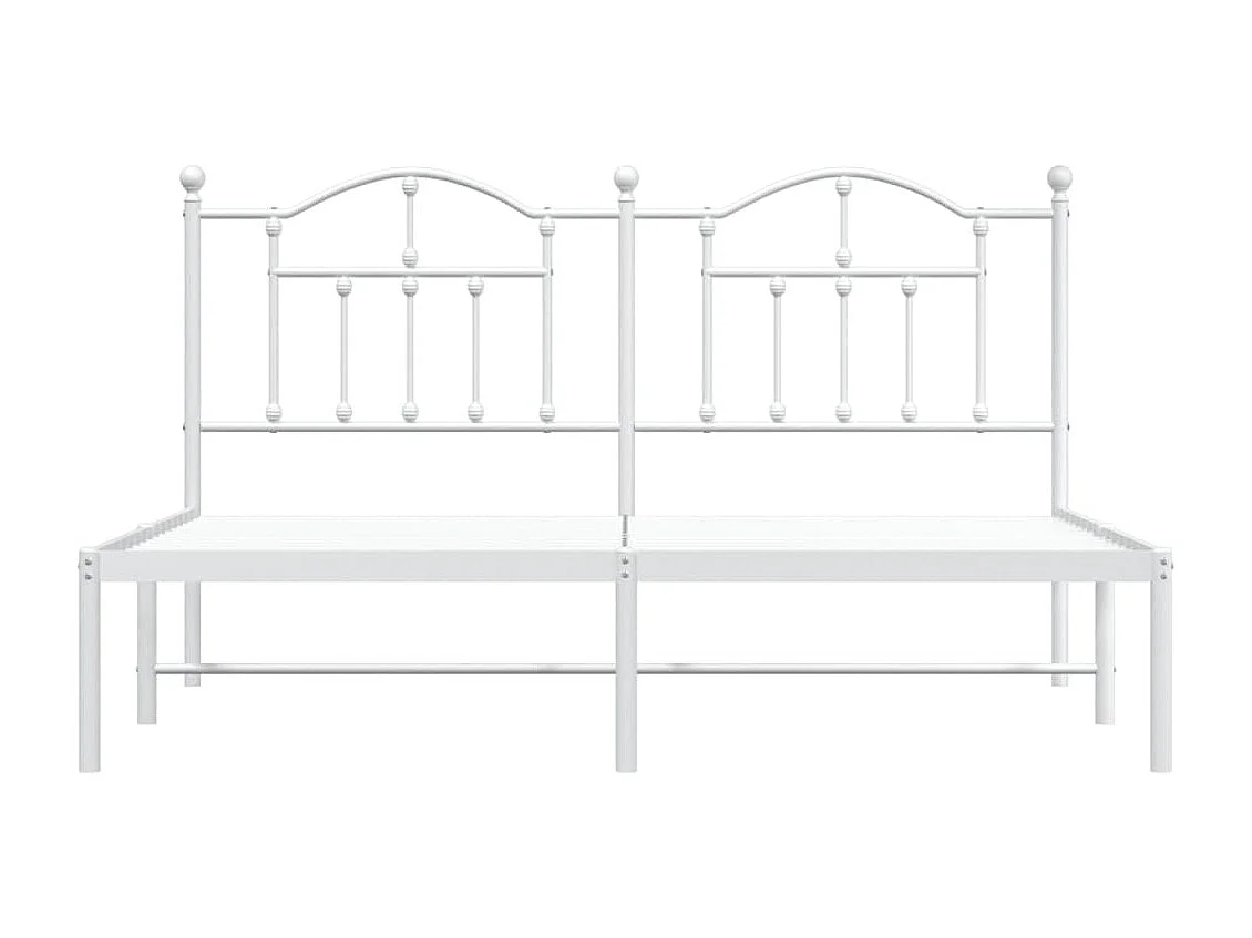 Bedframe met hoofdbord metaal wit 160x200 cm NL65334