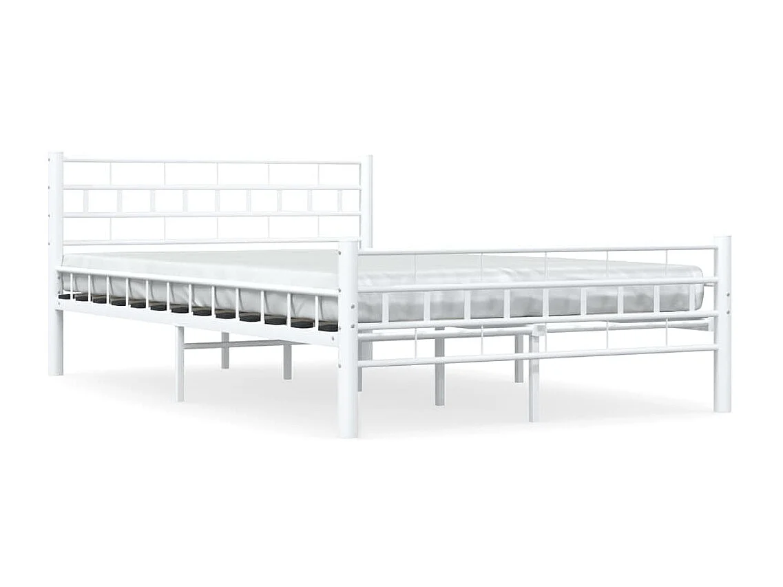 Lit-140x200 cm Blanc Métal EGGB45680