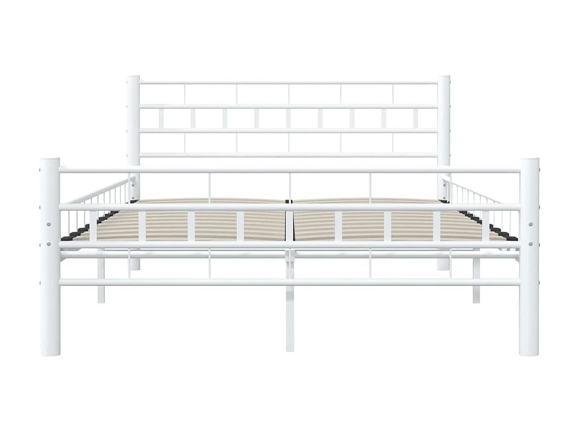 Lit-140x200 cm Blanc Métal EGGB45680