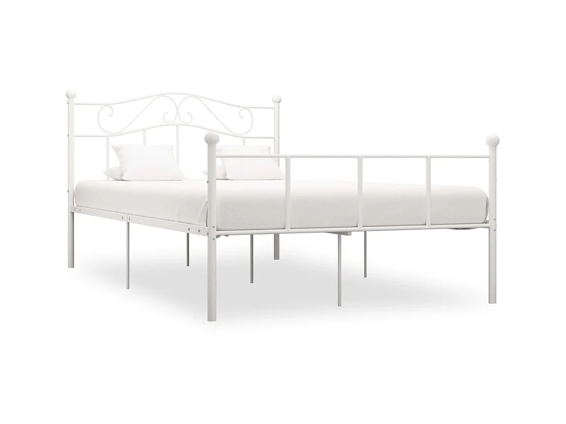 Lit-120x200 cm Blanc Métal EGGB46302