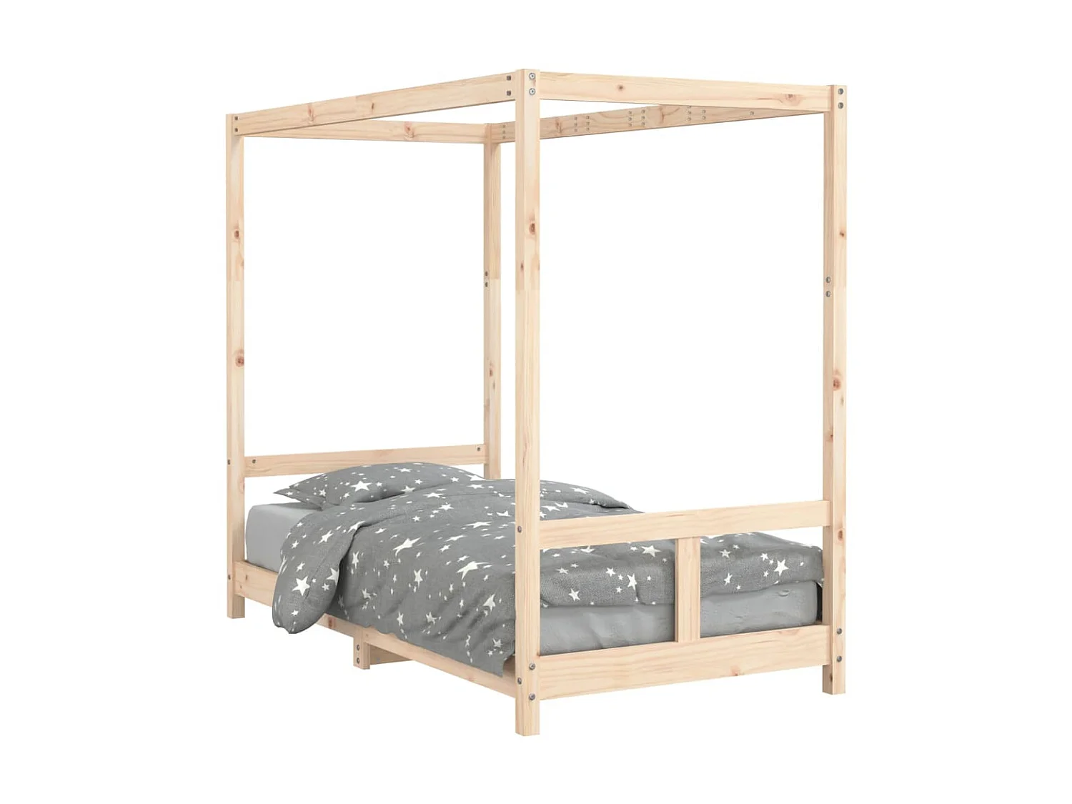 Cama 80x160 cm para niños madera maciza de pino ES34459
