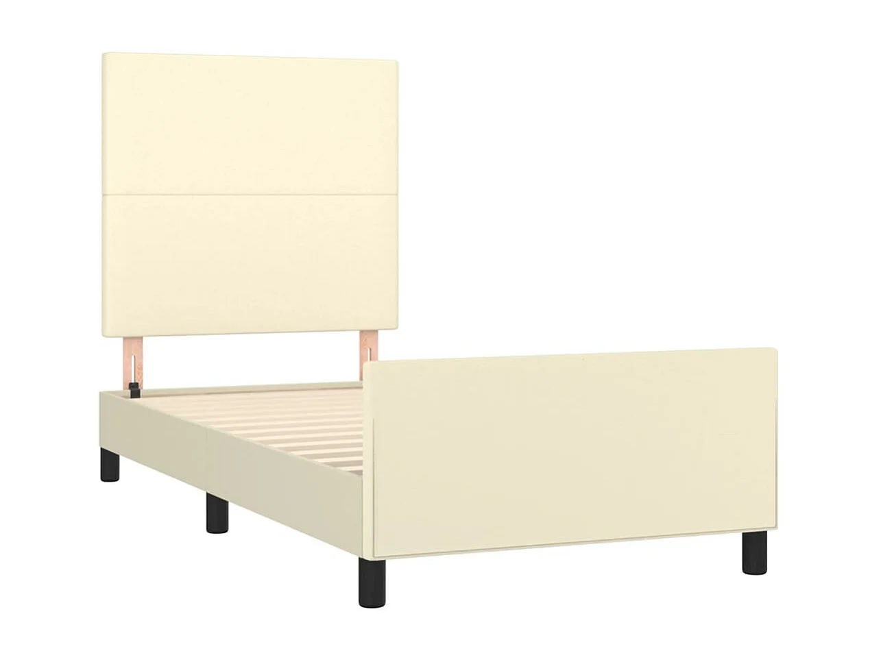 Bedframe met hoofdbord kunstleer crèmekleurig 90x200 cm NL60611